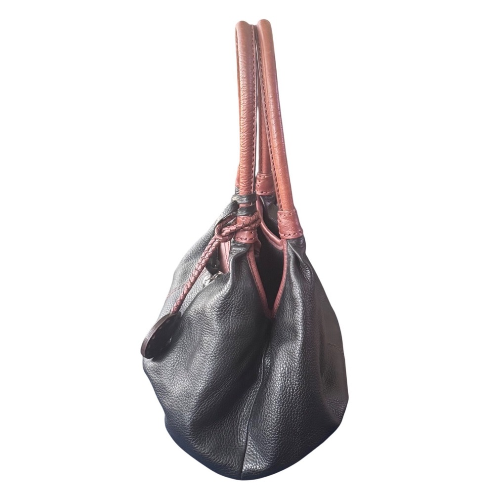 Brighton Tatum London groove Black Pebbled Slouchy Leather HOBO Shoulder Bag EUC - Picture 4 of 14